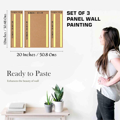 SAF deer Paintings for Wall Decoration - Set Of 3, 3d modern art Painting for Living Room Large Size with Frames for Home, Office painting 50.8 cm x 30.48...