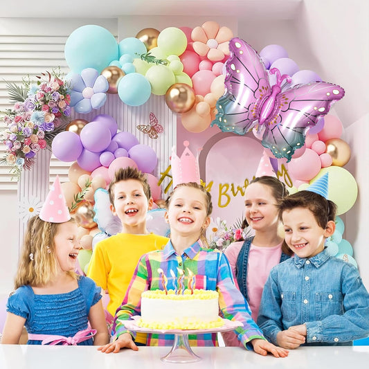 SpecialYou.in Butterfly Theme Birthday Party Decorations with Pastel Balloons for Decoration,Foil Balloons for Decor,Butterfly Stickers for Wall Decoration...