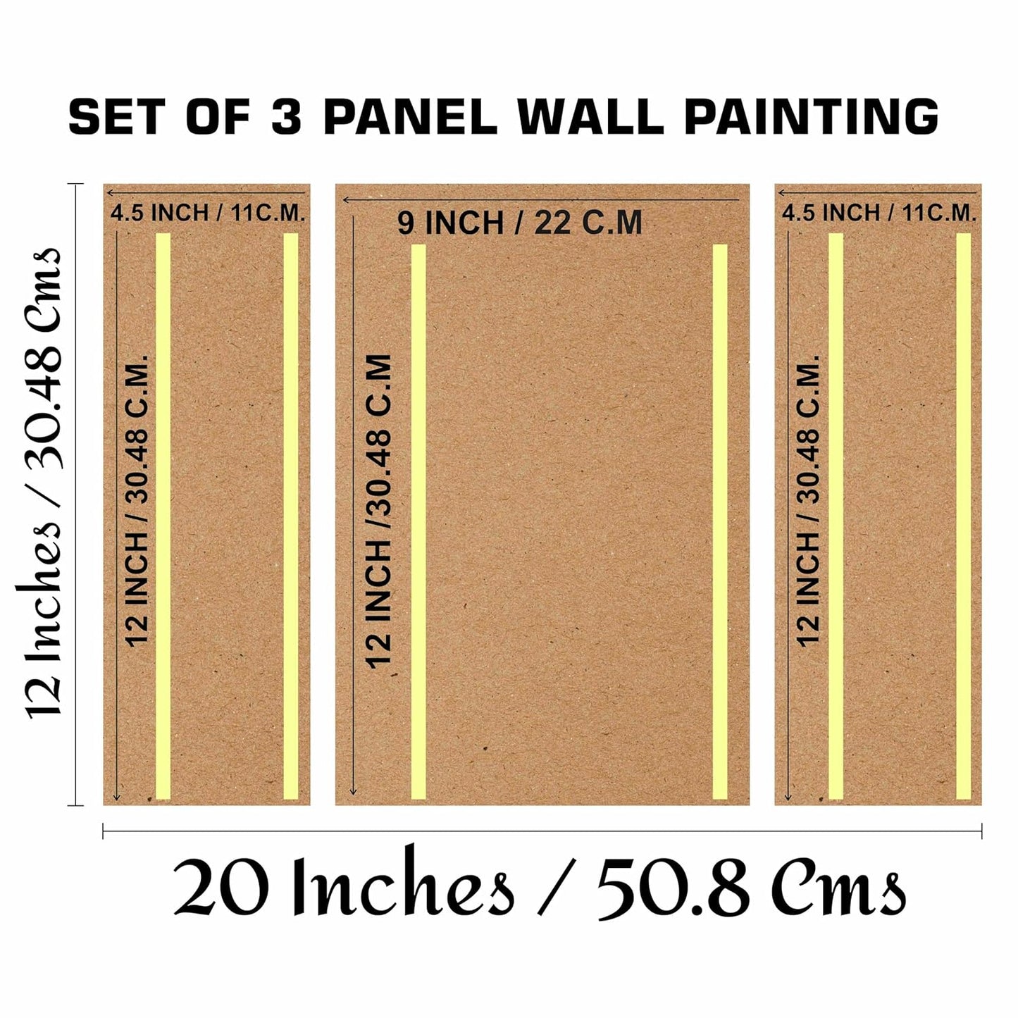 SAF deer Paintings for Wall Decoration - Set Of 3, 3d modern art Painting for Living Room Large Size with Frames for Home, Office painting 50.8 cm x 30.48...