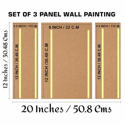 SAF deer Paintings for Wall Decoration - Set Of 3, 3d modern art Painting for Living Room Large Size with Frames for Home, Office painting 50.8 cm x 30.48...